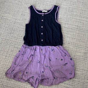 Splendid Purple and Navy Sleeveless Romper